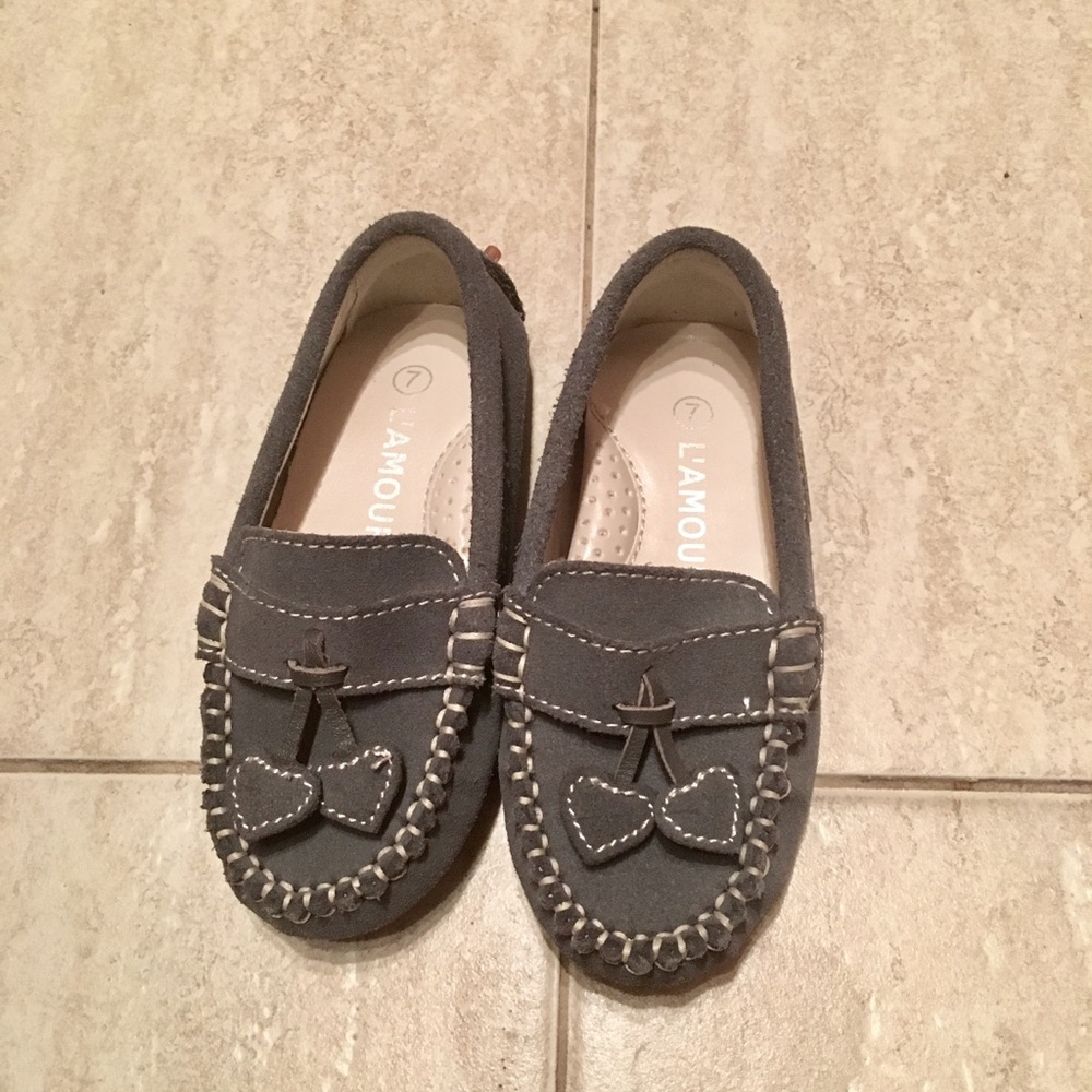 L’ Amour Gray Suede Moccasin